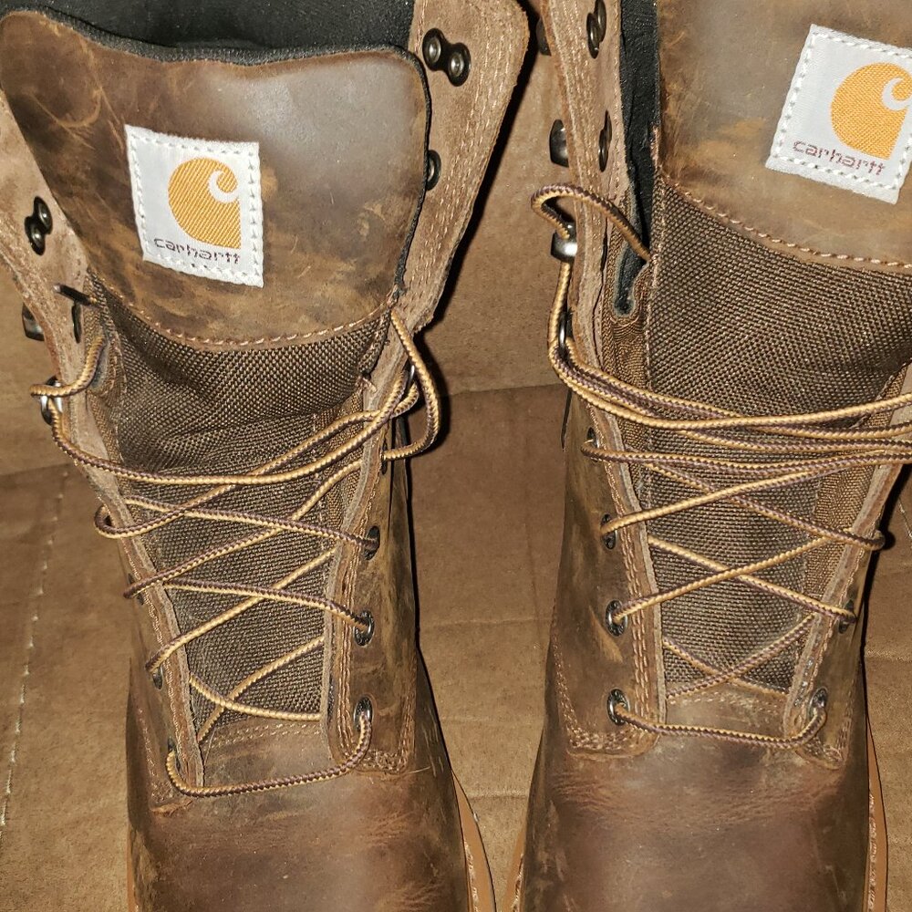 Carhartt Men's 8" Waterproof Insulated Composite Toe Logger Climbing Boot - Picture 3 of 16